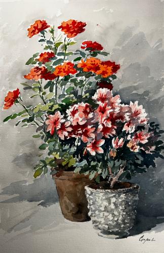 Vasi di fiori di Luigi Carpi