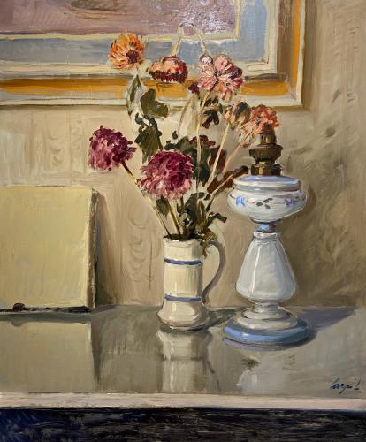 Fiori e quadro metafisico di Luigi Carpi Fiori e quadro metafisico di Luigi Carpi